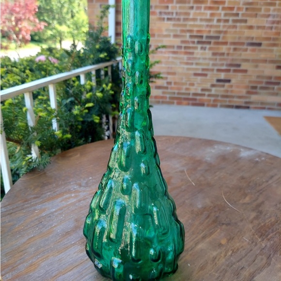 Vintage Emerald Green Empoli Textured Genie Bottle - Made in Italy - Picture 6 of 7